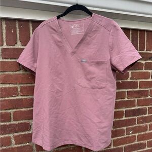 Figs Pink/Mauve Catarina Scrub Top Size Medium